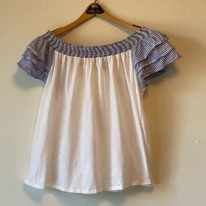 Lane Bryant Soft Cotton w/ ruffle sleeves shirt